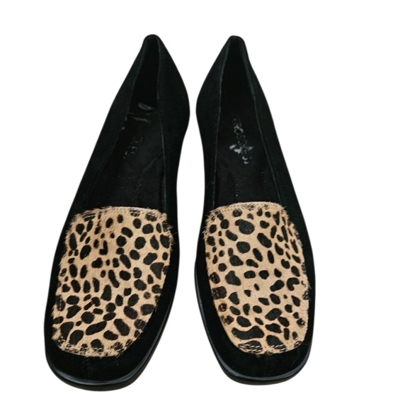 Aerosoles Suede Leopard Print Comfort Wedge Shoes Women 6.5 - Picture 3 of 5
